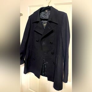 Vintage Men’s VIA EUROPA lazurus wool navy pea Coat size L italy